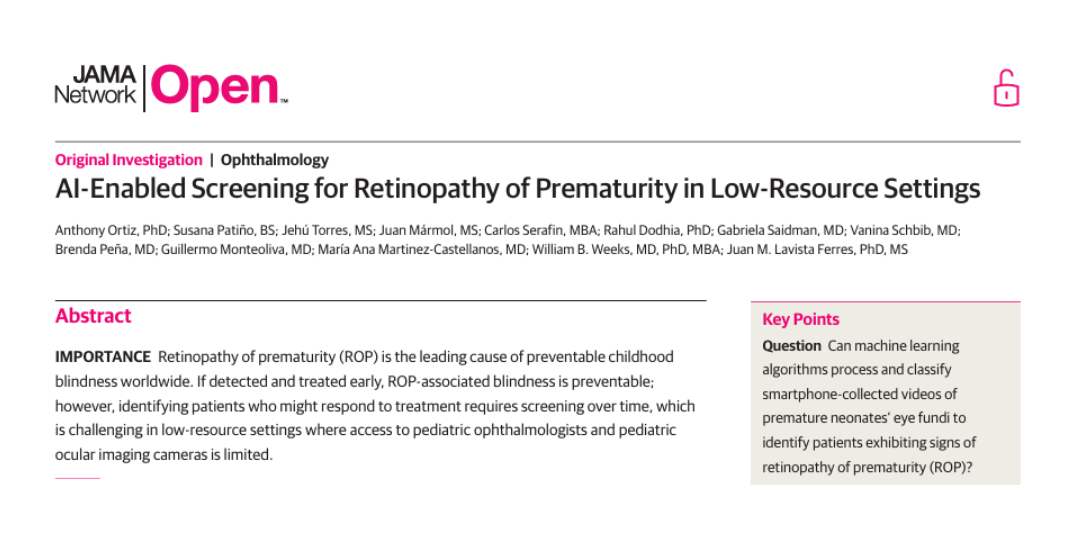 AI-Enabled Screening for Retinopathy of Prematurity in Low-Resource Settings.